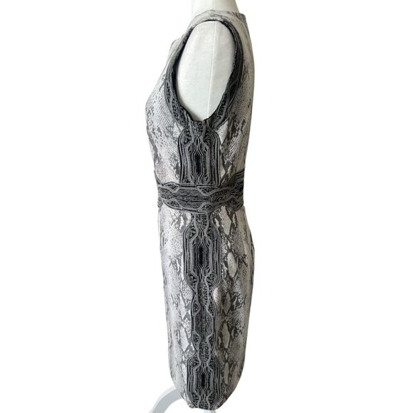 DVF Bey Snake Print Textured Sleeveless Stretch Sheath Dress Size 8 Reg. $398 - Picture 5 of 14